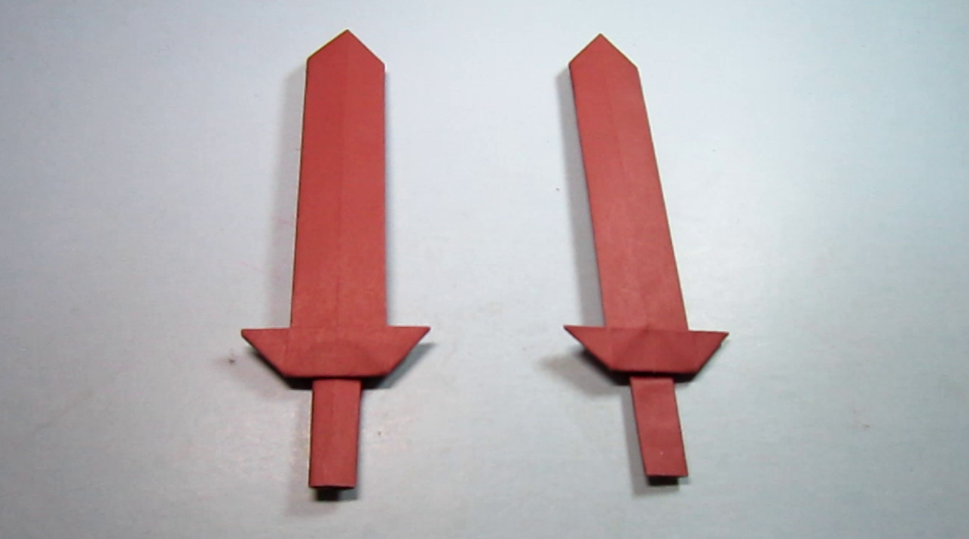 纸艺手工折纸刀剑,简单一学就会的漂亮宝剑折法教程
