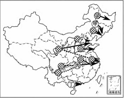 下图为我国西电东送基本格局图,图中以火电为主的是a.