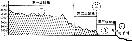 (3)中国北纬36度地形剖面图北纬36度地图中国地势沿110度e附近地形