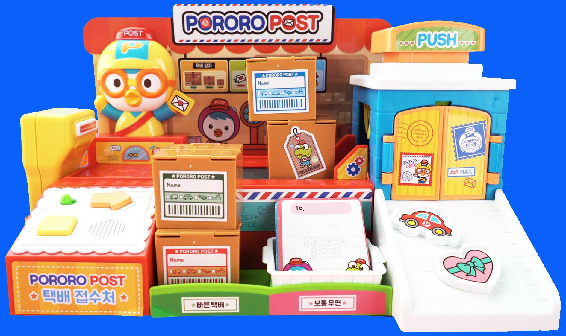 小企鹅啵乐乐pororo的货运站和快递车玩具-亲子玩具-奇奇和悦悦的玩具