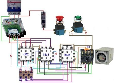 求24v继电器来控制380v交流接触器动作实物接线图或原理图