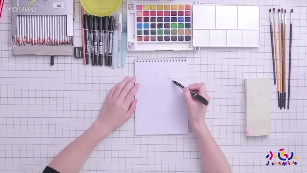 彩色铅笔画教程, 意大利比萨斜塔绘画步骤彩铅教程, 一分钟学会素描画