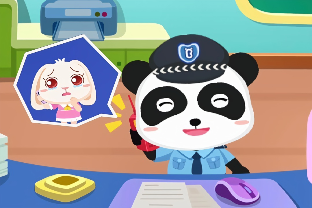 宝宝巴士儿童益智游戏 宝宝梦想职业之奇奇警官抓捕小偷