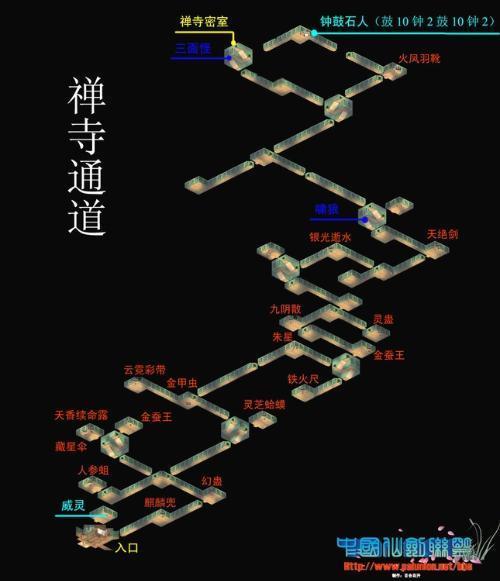 仙剑奇侠传2禅寺通道地图