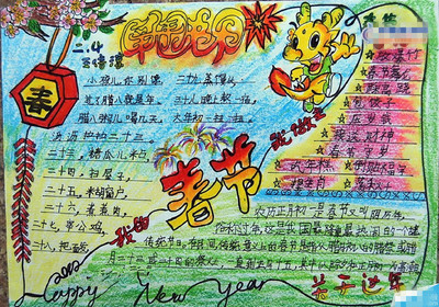 春节的手抄报图片有含量一点的