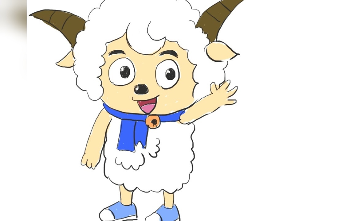 《喜羊羊与灰太狼》中的喜羊羊卡通教程员 喜羊羊儿童电脑绘画绘制