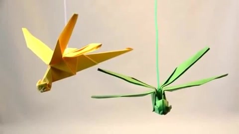 diy手工制作大全 折纸教程 折纸 纸蜻蜓的折法视频.flv