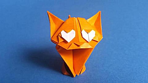 diy折纸 神奇有趣的折纸 小猫咪折纸教学视频