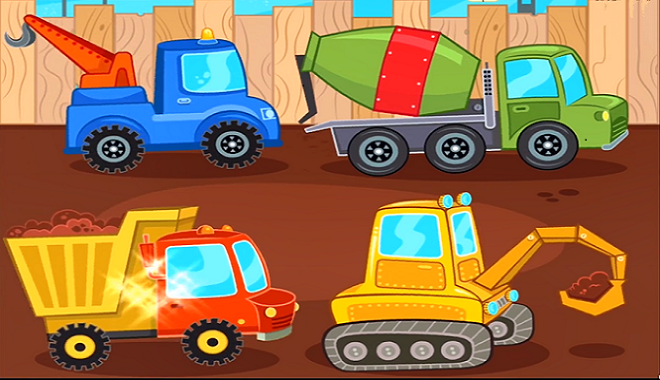 儿童卡通益智拼图游戏 组装工程车挖掘机推土机大货车装载车