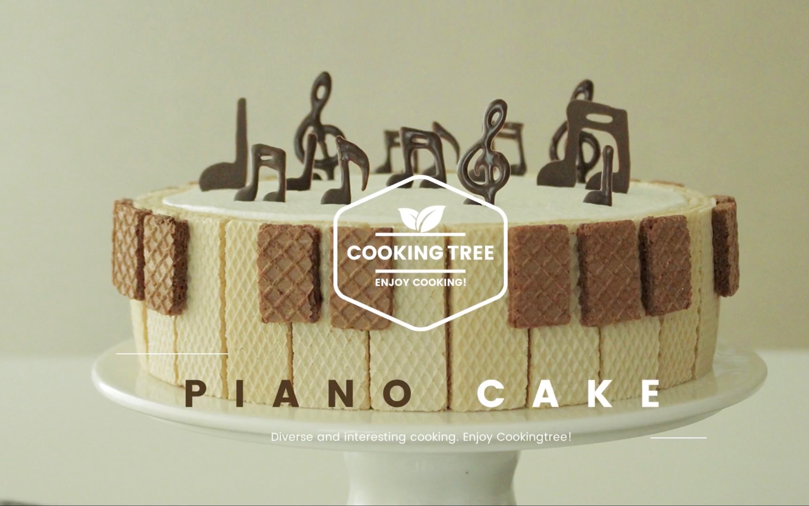 piano chocolate cake recipe - cooking tree cooking asmr