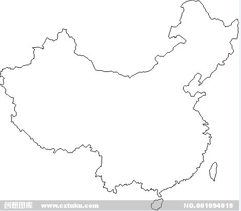 求一张中国地图的CAD图,只要轮廓线,多出来的cad快捷键哪些有图片
