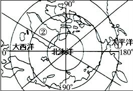 (1)在图中适当位置填注北冰洋,太平洋,大西洋(2)写出图中序