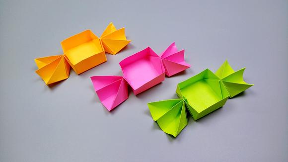 创意糖果盒子折纸,简单好做,国庆节放假在家和孩子一起动手