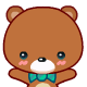 这个绿领结可爱的小棕熊是什么表情?