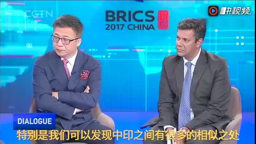 cgtn对话栏目主持人杨锐首次携手印度ndtv电视主持人 vishnu som共同