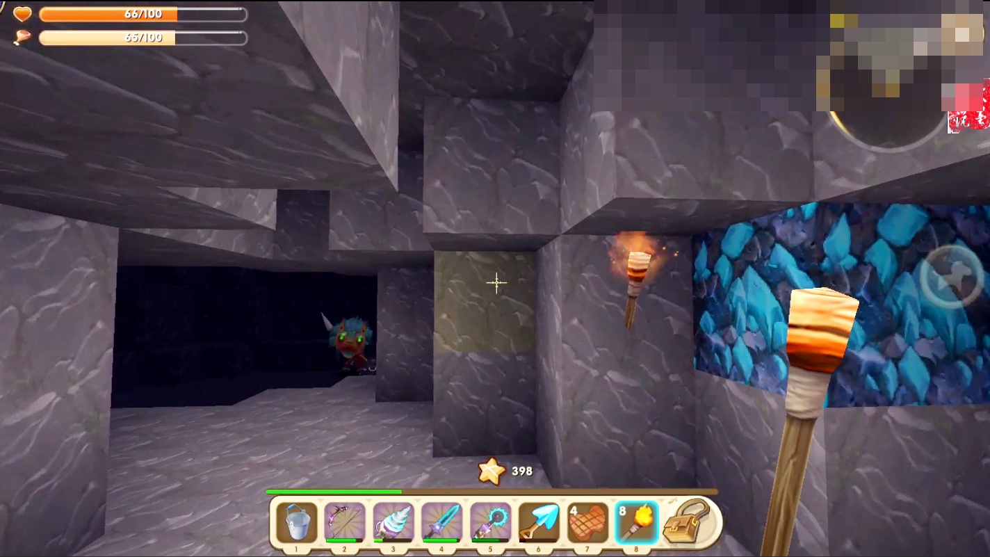 视频:迷你世界生存挖矿 找到一个小矿洞也有两颗钻石