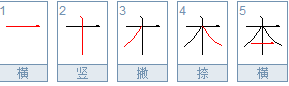 本 本字写法: 笔画名称:横,竖,撇,捺,横 拼音:[běn]    解释:  1.