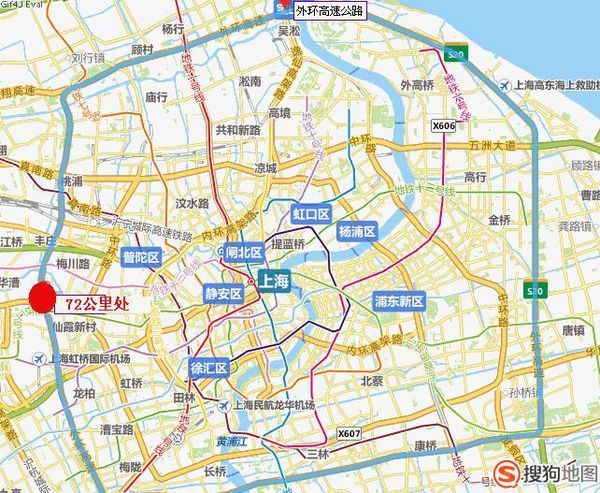 想知道: 上海市 上海外环高速公路路线图 在哪有哪几个出口