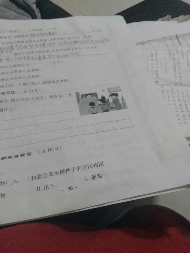 看望生病的同学看图写话