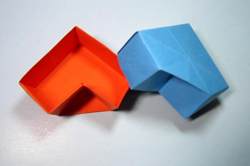 儿童手工折纸盒子:心形收纳盒折纸教程