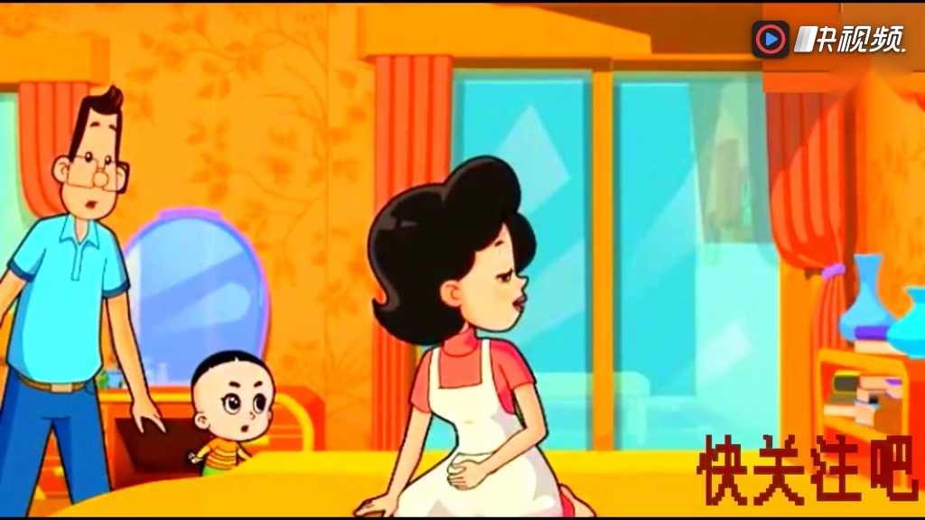 《新大头儿子小头爸爸》围裙妈妈为了看动画片,还假装生病,好逗