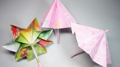 漂亮的雨伞折法原来这么简单几分钟就能学会折纸伞diy手工制作视频