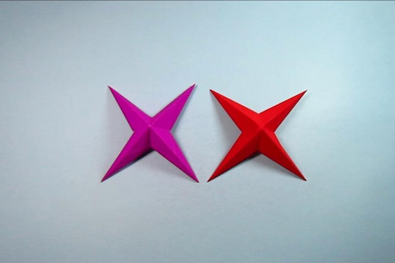 视频:纸艺手工折纸星星,简单的几个步骤就能折出漂亮的立体四角星