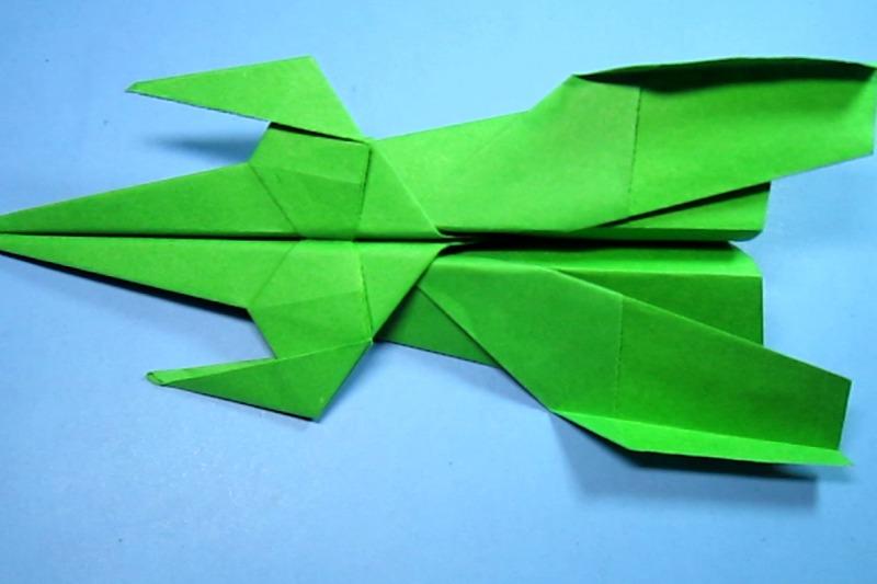 儿童手工折纸教程,飞行速度非常快的战斗机折纸,纸飞机的折法