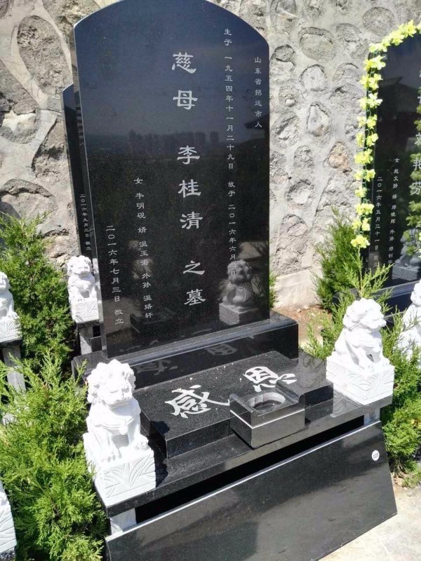 中国黑墓碑多少钱一套 家庭豪华墓碑加工定制