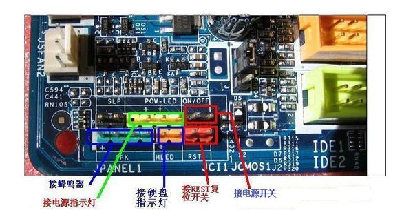 电脑电源开关线接法(急)