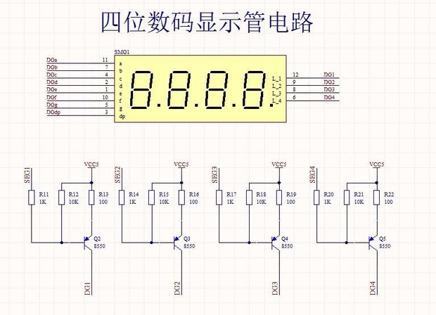 stm32f103 四位数码管为何"位选"不管高低电平,数码管