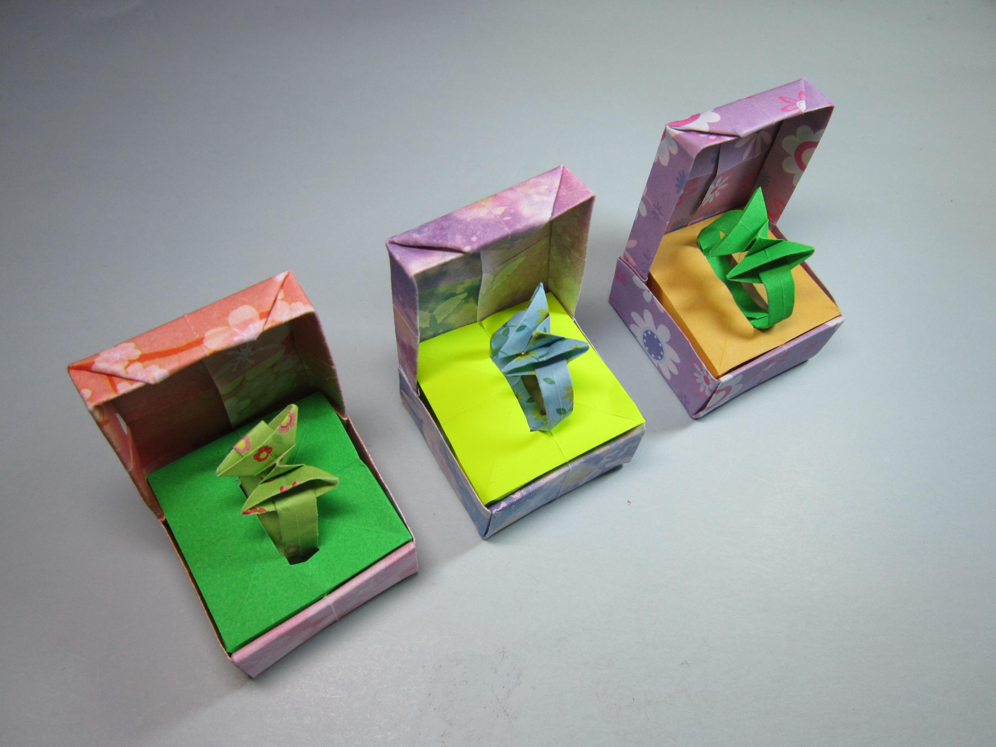 儿童手工折纸戒指盒,简单又漂亮的戒指盒折法视频