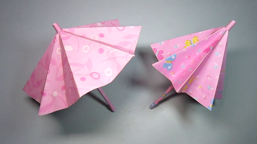 漂亮的雨伞折法原来这么简单几分钟就能学会折纸伞diy手工制作视频