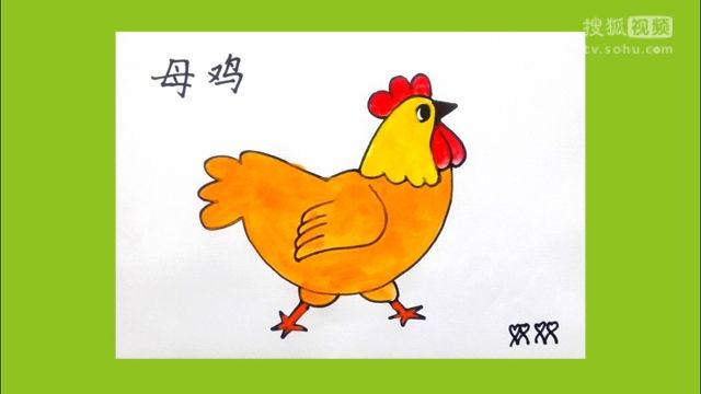 怎样 画水粉画 母鸡的 画法 母鸡卡通画 母鸡简笔画 小鸡 水彩画教程