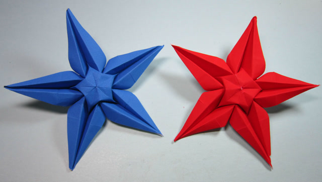 小学生手工简单又漂亮星星花的折法,折纸五角星花