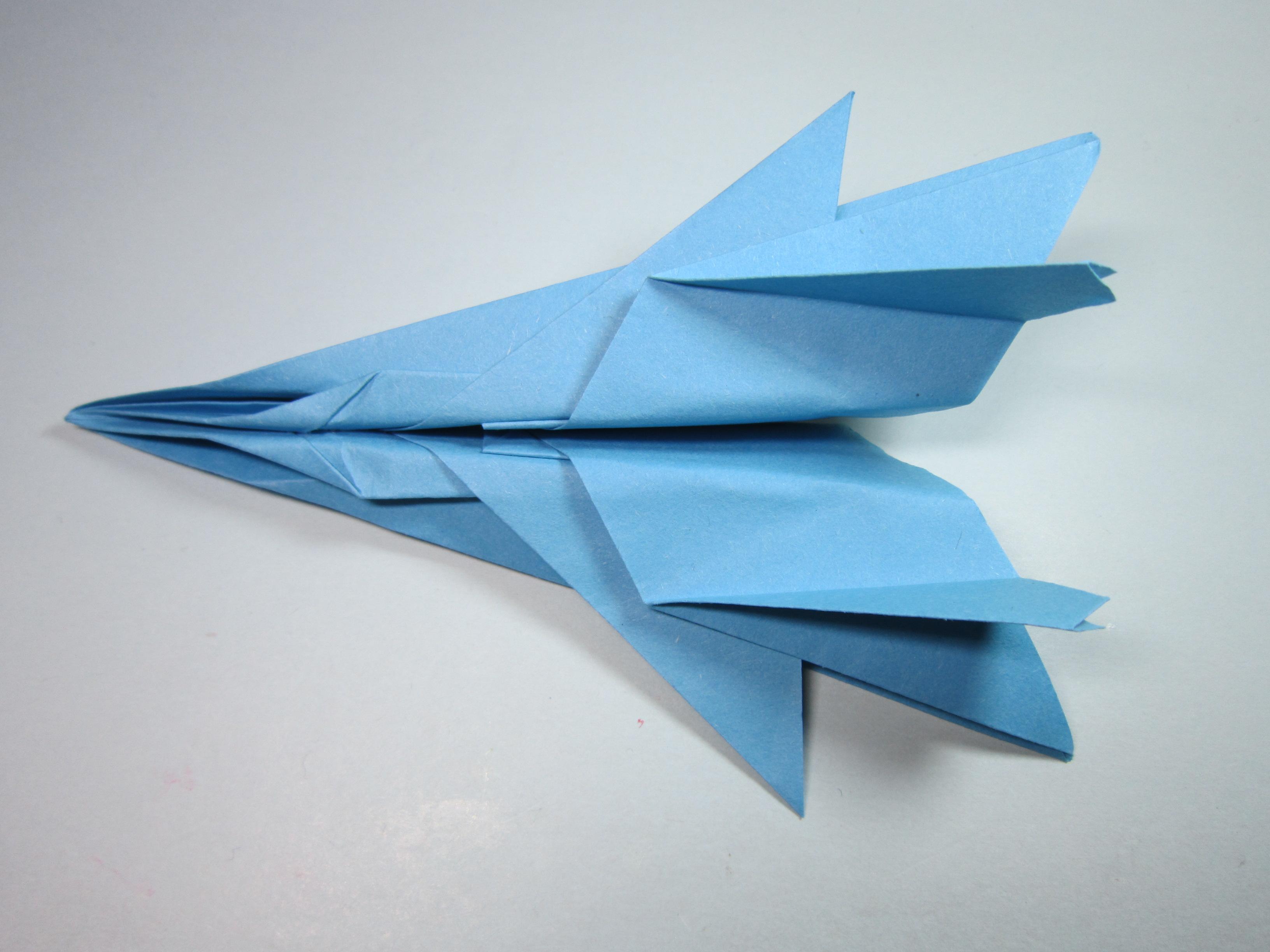 纸艺手工折纸f15战斗机,一张a4纸几分钟就能学会战斗机的折法