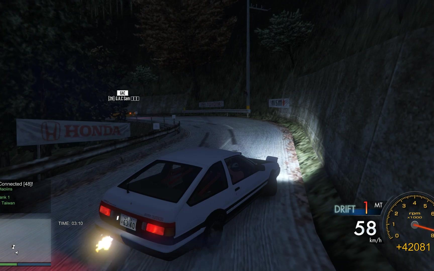 gta5 正丸山道 头文字d ae86 飘移