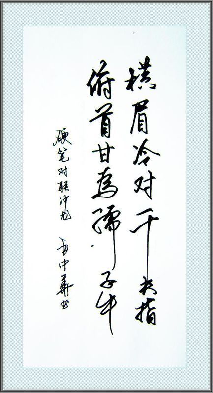 七字对联硬笔书法楷书作品欣赏