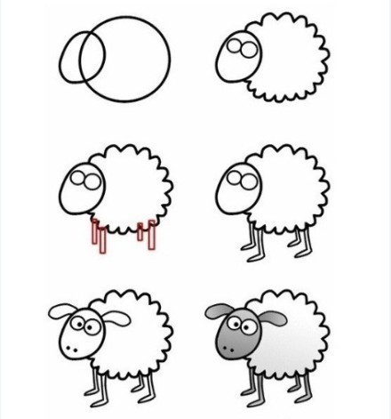 羊怎么画简笔画,不要太复杂!