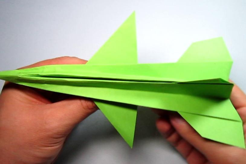 纸艺手工 折纸f16战斗机,简单又霸气的 纸飞机折法视频