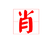 肖字在田字格怎样写