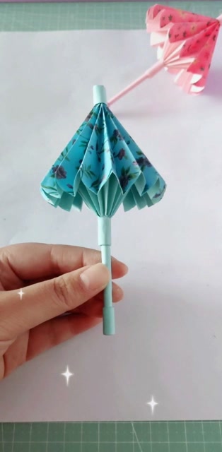 儿童创意折纸手工——伸缩雨伞教程下篇