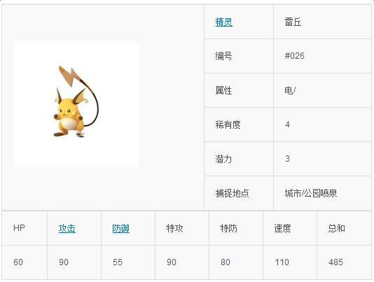 pokemon go雷丘怎么样 口袋妖怪go雷丘技能属性图鉴