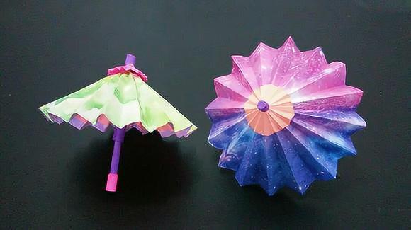 神奇的星空立体雨伞折纸,简单漂亮还可以收缩,女孩们看了都想学