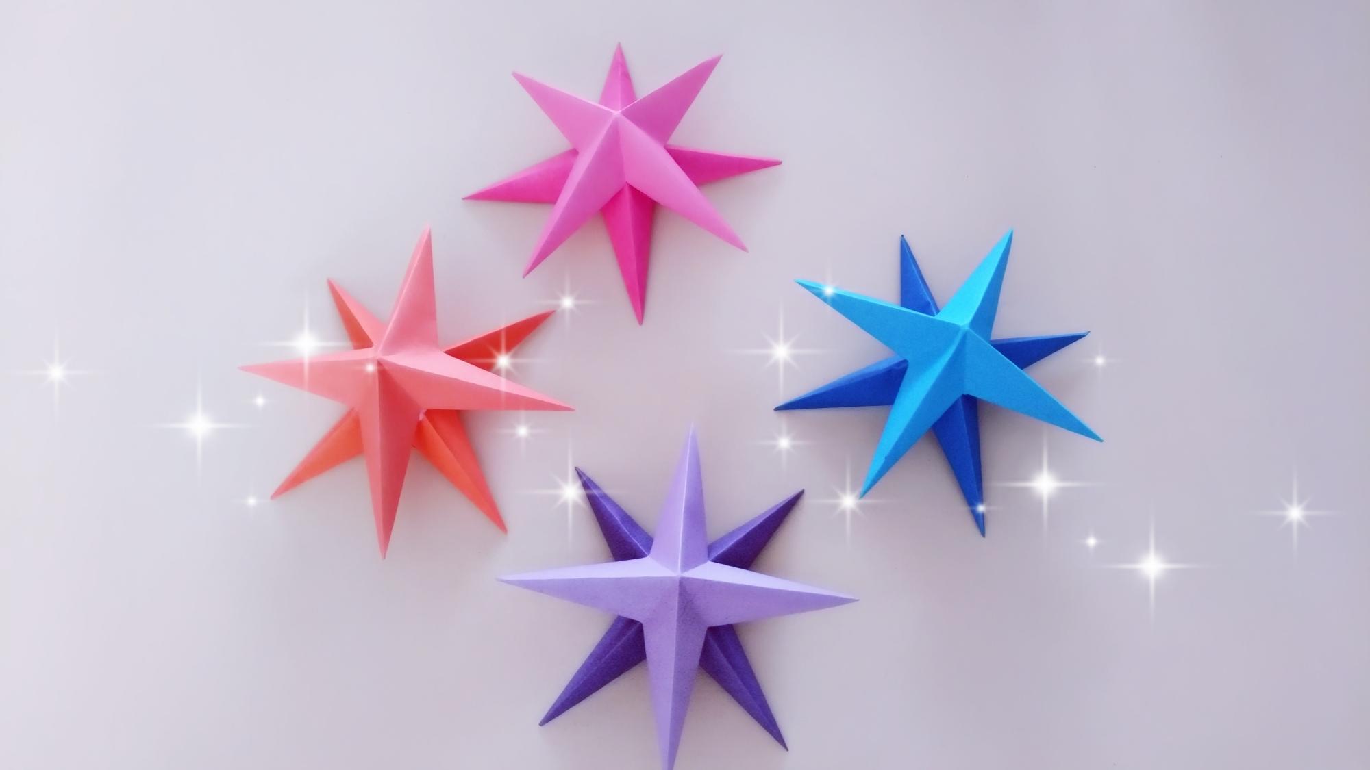 漂亮的星星折纸,做法很简单还是立体的,手工折纸视频教程