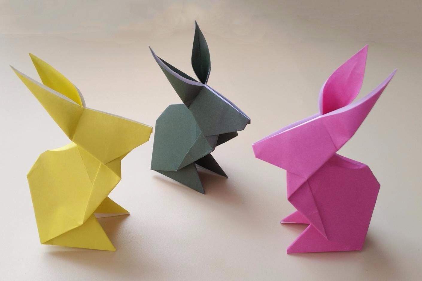 2分钟学会折纸 立体小 兔子,简单几步就折好了,手工折纸视频