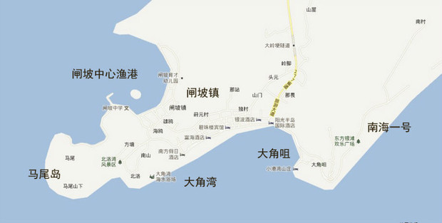 海陵岛是一个全岛,岛上有两个镇,一个叫闸坡镇,另一个叫海陵镇,其中