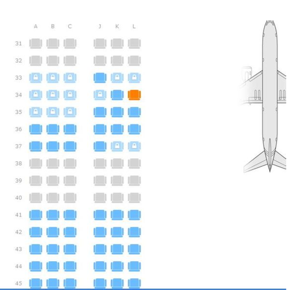 东方航空mu2702经济舱中型机321的哪些座位是靠窗户的