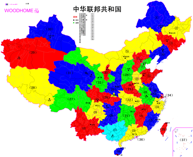 一张中国行政区划空白图