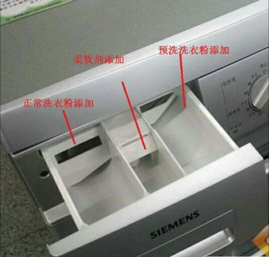 西门子滚筒洗衣机洗衣机曹放柔顺剂怎么流不进去